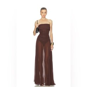 Camila Coelho Espresso Strapless Jumpsuit
